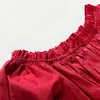 Party Dresses Partihandel - Sommarklänning 2021 Söt av axelröd Sexig Kawaii Puff Sleeve Robe Casual Vestidos Plus Size Women Dress1