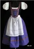 Sexy Vintage Franse Maid Kostuum Dames Paars Patchwork Dress Classic Bier Meisjes Halloween Oktoberfest Festival Cosplay Fancy Dress