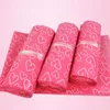 28x42cm Pink Heart poly mailer shipping plastic packaging bags products mail by Courier storage supplies mailing self adhesive package pouch
