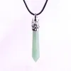 Green Aventurine Jade Plandar Камень ожерелье натуральный кристалл гексагональный драгоценный камень Amazonite Gelling Point Prosperity доверие ведьма ожерелье