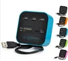 Multicolor All in 1 один многокартовый карт снята с 3 портами USB 2.0 Hub Combo для MMC/M2/MS Wholesale с завода