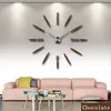 Horloges Wholesale2016 Vente Nouvelle-Mur Horloge Horloges Autocollants Diy 3D Acrylique Miroir Décoration Home Quartz Balconie / Cour à aiguille Mod