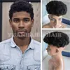 CHEP 8A 페루 헤어 남성 Toupee 레이스베이스 PU 6INCH 1B 컬러 인간 머리 7x9 Afro Curl Toupee for African 6175903