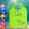 Saco de compras dobrável portátil grandes sacos dos desenhos animados saco de peixe saco de compras à prova d 'água espessamento Eco bag saco de compras 38x58 cm