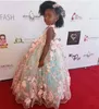 New Arrival Ball Gown Girls Pageant Dresses Open Back Toddler Flower Girl Dress Floor Length Tulle 3D Appliques First Communion Gowns