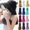 Eimerhüte Ganze Modestil Frauen Lady Faltbar Roll Up Sun Beach Wide Rand Stroh Visor Hat Cap9986194