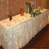 Vente chaude Livraison gratuite 1 Piece Ice Silk Table Jupe Swag Valance pour le banquet de mariage Party Decor