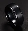 8mm Tungsten Steel Men's Black Rings Simple Engagement Ring Tungsten Carbide Wedding Band