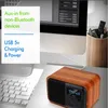 Houten Bluetooth-luidspreker Ibox D90 met handsfree microfoon FM-radio Wekker TF-kaart / USB-speler Retro houten kist Bamboe draadloze subwoofer