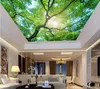 3D потолочные обои для спальни стены пользовательские 3D обои для потолков зеленые возвышенные старые деревья 3d потолочные обои для гостиной