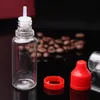 Selo inviolável colorido e prova de criança 15ml Garrafa Vazia Garrafas E Líquido Plastic Conta-gotas com longos e finos Dicas para Ejuice Óleo Essencial