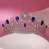 Noiva Europeia Tiaras Barroco De Luxo Strass Coroa De Cristal A Rainha Diamante Cabelo Princesa Coreano Branco Brilhante Cabelo Acessórios LDT08