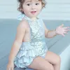 Hot Sale Baby Romper Baby Girls Rompers Summer Style Guld Sequins Nyfödd Baby Girl Sequin Ruffle Romper Jumpsuit Bodysuit 5 Färger