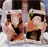 2021 Luxury Bling Diamond Crystal Case TPU com suporte Suporte Kickstand Mirror Back Cover para iPhone 12 mini 11 Pro X XS Max XR 8 7 6 Plus