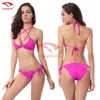 2017 Sıcak sling bikini düz renk kadın mayo bikini set mayo Çok arsız brezilya alt Maillot De Bain Bikini