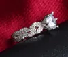 2017 hot vendas chapeamento S925 Sterling Silver brilhar anel de diamante de cristal de zircão Luxuoso tamanho anel de casamento US6 / 7/8/9