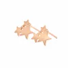 Everfast Whole 10pairs Lot Cute 3 Connected Stars Earring Studs Stainless Steel Brincos Jewelry Silver Gold Rose Gold Plattiert Ea269G