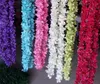 Artificial Hydrangea Wisteria Flor 10colors DIY Simulação Casamento Arco Do Porta Da Parede Home Pendurando Festão Para O Casamento Jardim Decoração LLFA