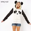Kvinnors Tröjor Partihandel - Europa Hippie Style Kawaii Gullig Panda Cartoon Printed Sweatshirt med öron Kvinnor Hoody Casual Outwe