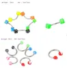 105pcs/set Mix Acrylic Stainless Steel Eyebrow Navel rings Belly Lip Tongue Ring Nose Bar Rings Body Piercing Jewelry C060