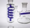 Avtagbar del glas vattenrör blå 12 tums fog 14.4 mm inline PERC rökning hookahs recyLer Oil Rigs glas bongs