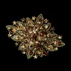 Gros- Argent Foncé Plaqué Strass Clair Cristal Diamante Grande Fleur Bouquet Vintage Broche
