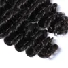 Estensioni dei capelli umani Onda profonda Tessuto dei capelli vergini brasiliani Fasci Colore naturale 1b Trama nera dei capelli di Remy