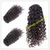 Sznurking ludzki do włosów do włosów Afro Kinky Curly Ponytail Brazylijskie dziewicze włosy 100G140G Jet Black for Black Women9032443