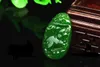 Bright green jade Chinese zodiac dog pig chicken. Talisman necklace pendant