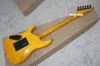 Ltd Kirk Hammetts Flame Maple Top Top Yellow KH-2 Ouija Electric GuitarスタームーンインレイフロイドローズトレモロEMGピックアップブラックハードウェア