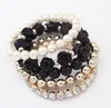 Charms Bracelets for Women Jewelry Whole SimulatedPearl Bracelets Mix Beads Flower Pendants Stretch Women pretty Bracelets 3353422