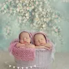 Fondali per fotografia di neonato, fiori bianchi e rosa, sfondi floreali in tessuto di vinile stampato digitale per studio fotografico
