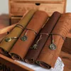 Pencil Bags Treasure Map Pen Bag Antique Nautical Pencil Case Big Capacity Pencil Bag Soft Leather Pen Boxes Free Shipping WX-P02