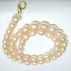 10pcs/lot Pink Rice Freshwater Pearl Fashion Beaded Necklace Lobster Clasp 16inch For DIY Craft Jewelry Gift P1
