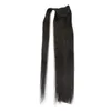 24''Long Straight Ponytail Clip In Kinky Pony Tail Hair Extension Wrap Around Pony tail Hair Pieces Straight Human Hair Ponytail