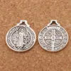 Katolicism Benedict Medal Cross SmqLivb Charm 18.3x21.7mm Antika Silver Katolska Hängsmycken Smycken Resultat L496 120pcs / Lot