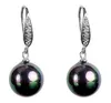 Crystal Dangle Black Multicolore Multicolore Southsea Shell Orecchino perla 12mm