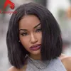 Yaki Straight Short Bob Virgin Human Hair Hair Complet Wig Middle Part Pront Pront Pront for Black Women Top Quality Brazilian Hair8841891