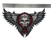 Gratis frakt Stor Skull Wings Tribal Tattoo Biker Jackor Rider Vest Embroidered Patch Iron on Sew On Jacke Brodery