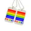 50PCS Pride Silicone Dog Tag Necklace with 24 Inch Ball Chain 2 Colors for Promotion Gift2393