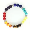 Chakra Armband Vrouwen Lava Healing Balans Kralen Reiki Boeddha Gebed Natuursteen Mannen Armbanden