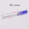 PVC Blue Handle 130mm 3.0 Phillips Skruvmejsel PH0 Skruvmejsel För Toy DIY Reparationsverktyg 200PCS / Lot