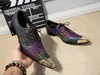 Mode Mehrfarbige Herren Kleid Schuhe Wohnungen Echtes Leder Oxford Business Männer Formale Chaussure Homme Metall Spikes Hochzeit schuhe