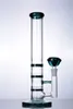 11 inch glazen waterpijp bongs rechte buis 3 gekleurde honingraat Perc waterpijp met 14 mm scharnier