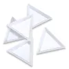 30 sztuk Biały Plastikowy Trójkąt Sortowanie Okrągłe Tace Do Nail Art Dhinestones Koraliki Kryształowe Narzędzia