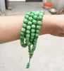 Perles de prière bouddhistes tibétaines, faites à la main - breloque en jade vert (rétro), perles, collier bracelet.