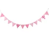 Wholesale- 12Flags 3.2m Pink Vintage Fabric Bunting Handmade Personality Wedding Birthday Party Decoration Photo Prop Room Garland