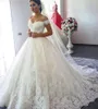 Luxo apliques vestido de baile fora do ombro vestidos de noiva querida lace up back princesa ilusão applique vestidos nupciais robe de mariage 2021