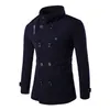 Partihandel-DC 20 Fairy Store Hot Selling Drop Shipping Men Höst Vinter Dubbel Row Button Collar Woolen Coat Cheater Top Blouse