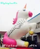 Unicornio inflable noble de 5 m, unicornios blancos puros al aire libre mostrados para el parque